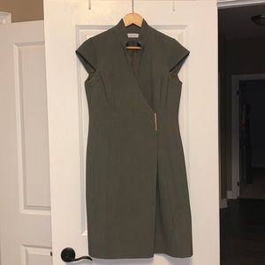 Calvin Klein size 8 wrap dress in grey/green. Excellent worn condition.